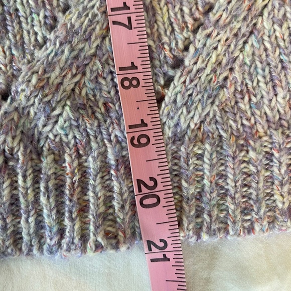 Line The Label Cotton Blend Uma Open Knit Marled Purple Pointelle Sweater Sz S - Picture 11 of 14